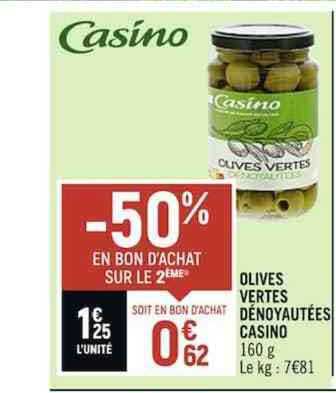 Olives Vertes Dénoyautées Casino
