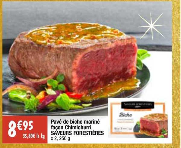 pavé de biche mariné façon chimichurri saveurs forestières