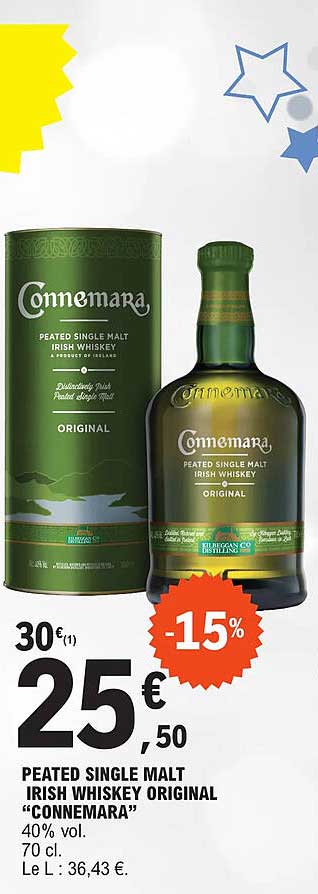 peatedsingle malt irish whiskey original "connemara"