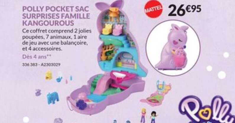 polly pocket sac surprises famille kangourous