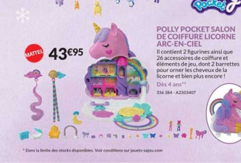 polly pocket salon de coiffure licorne arc-en-ciel