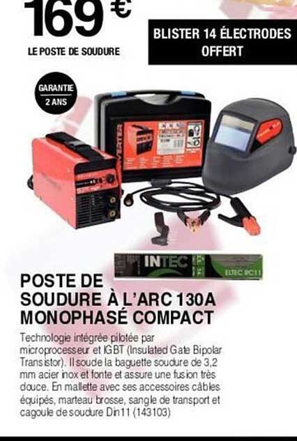 poste de soudure à l'arc 130a monophasé compact