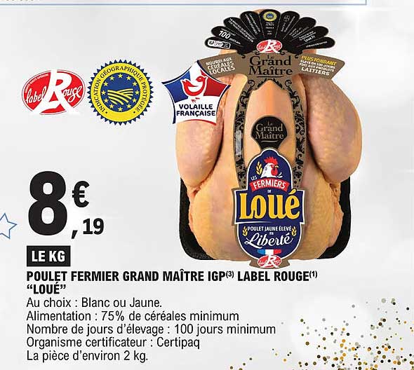 poulet fermier grand maître igp label rouge "loué"