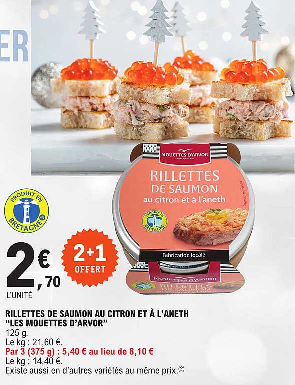 rillettes de saumon au citron et à l'aneth "les mouettes d'arvor"