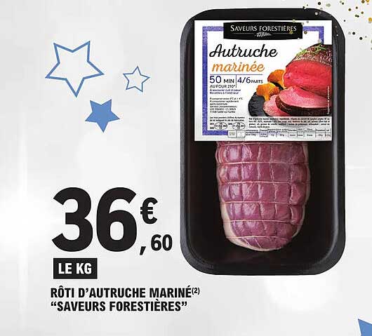 rôti d'autruche mariné "saveurs forestières"