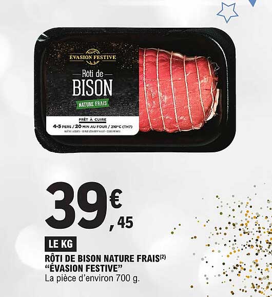 rôti de bison nature frais "évasion festive"