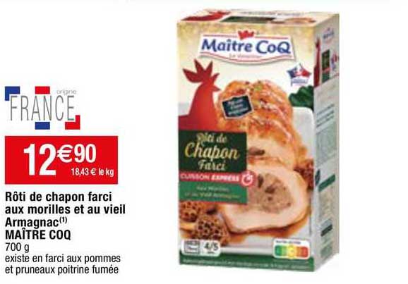 rôti de chapon farci aux morilles et au vieil armagnac maître coq