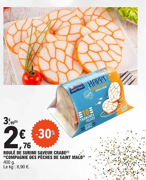 roulé de surimi saveur crabe "compagne des pêches de saint malo"