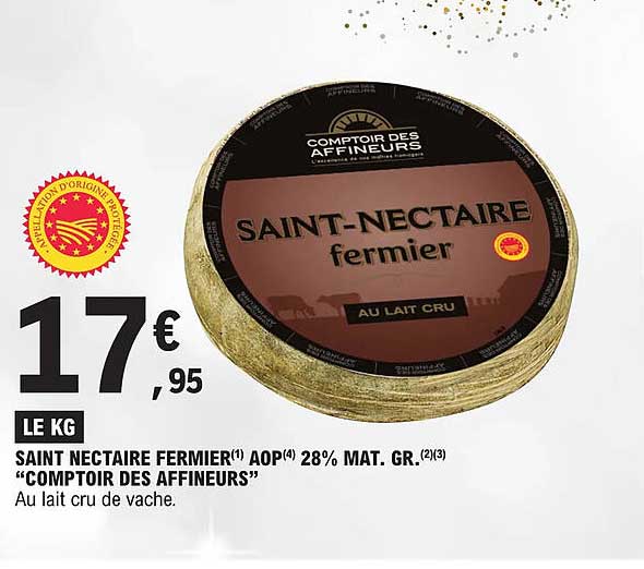 saint nectaire fermier aop 28% mat. gr. "comptoir des affineurs"