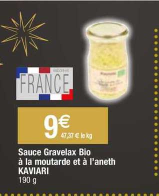 sauce gravelax bio à la moutarde et à l'aneth kaviari