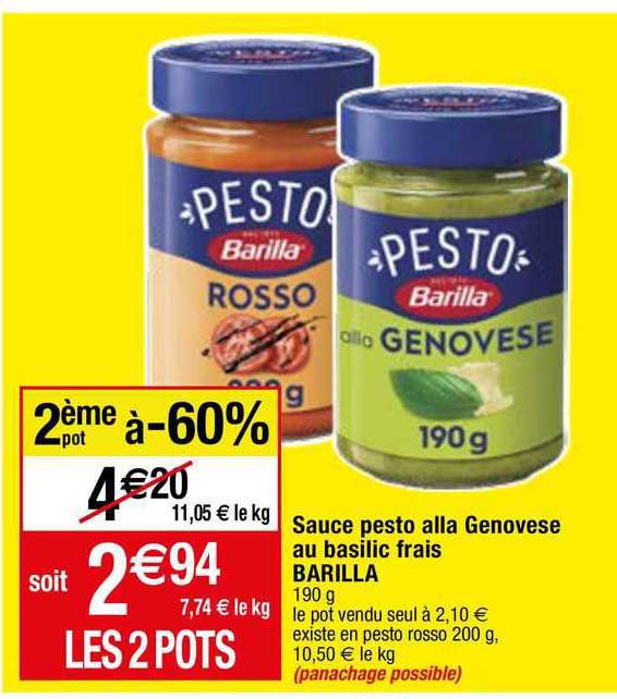 sauce pesto alla genovese au basilic frais barilla