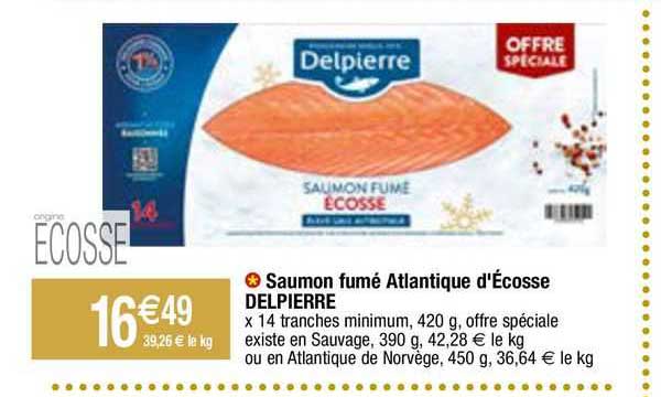 saumon fumé atlantique d'écosse delpierre