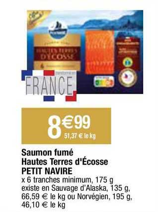 saumon fumé hautes terres d'écosse petit navire