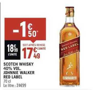 scotch whisky 40% vol. johnnie walker red label
