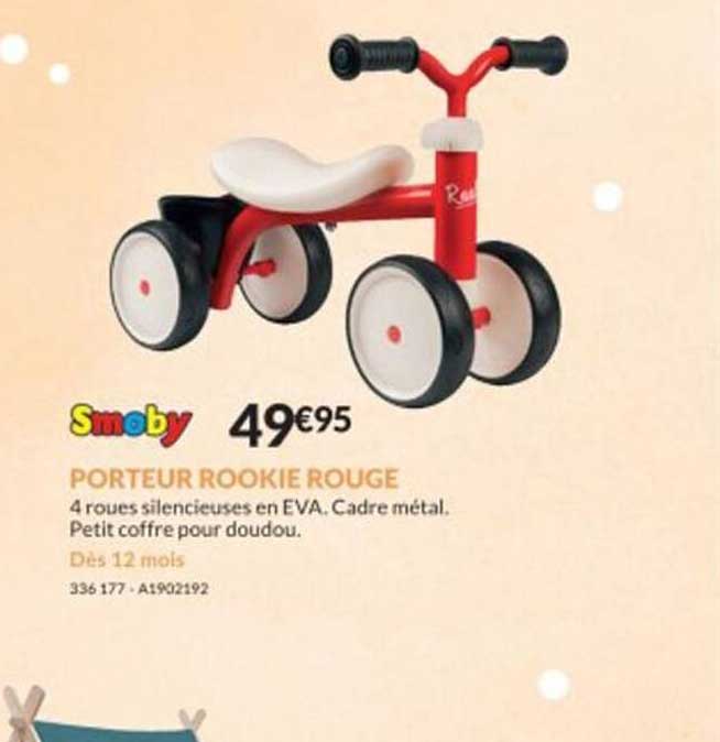 smoby porteur rookie rouge