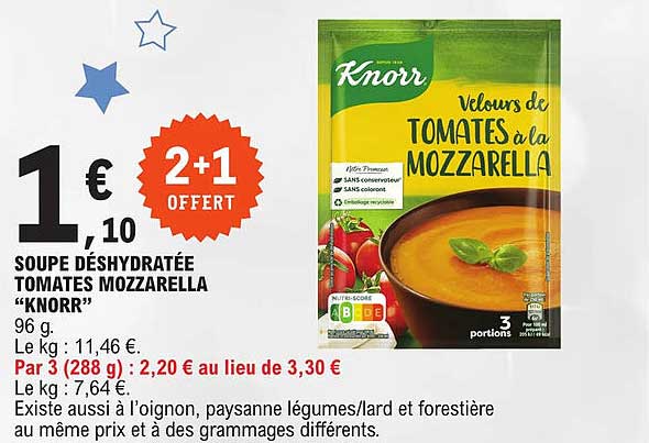 Soupe Deshydratee Tomates Mozzarella "knorr"