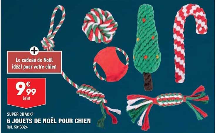super crack 6 jouets de noël pour chien