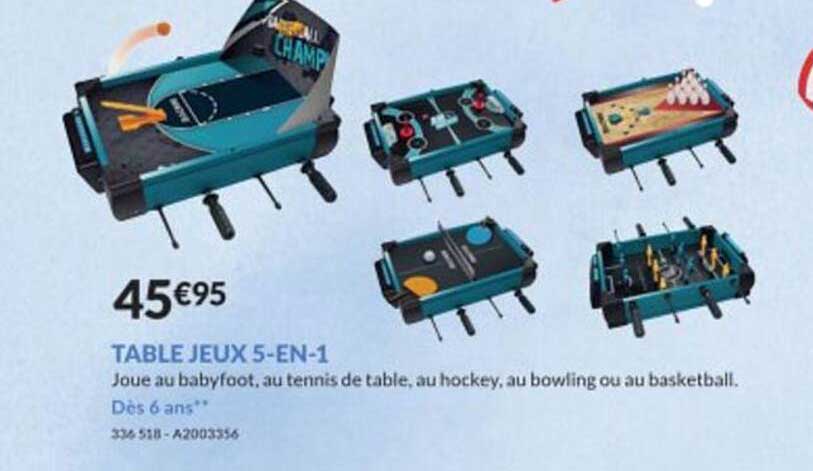 Table Jeux 5-in-1