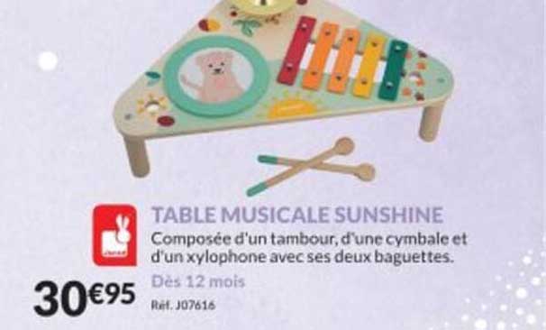 table musicale sunshine