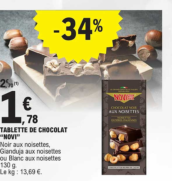 Tablette De Chocolat "novi"