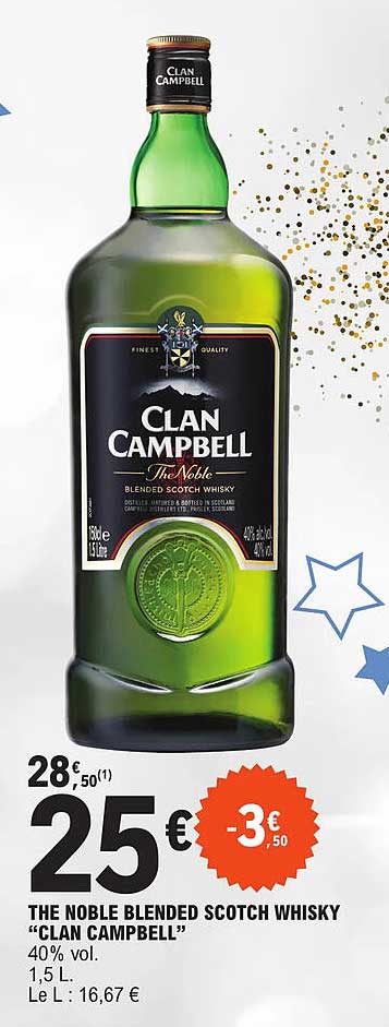 the noble blended scotch whisky "clan campbell"