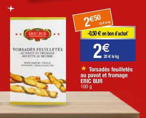 torsadés feuilletés au pavot et fromage eric bur