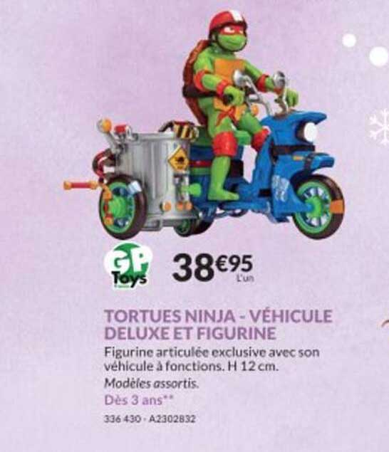 tortues ninja - vehicule deluxe et figurine