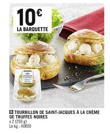 tourbillon de saint-jacques à la crème de truffes noires