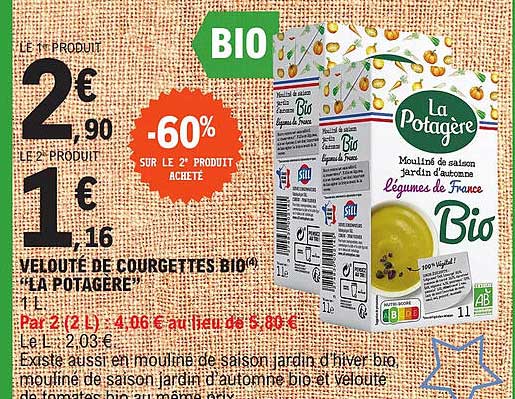 Veloute De Courgettes Bio "la Potagere"