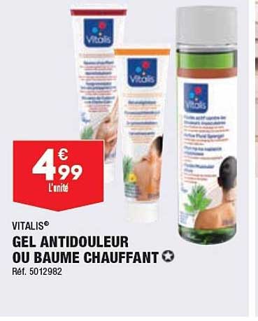 vitalis gel antidouleur ou baume chauffant