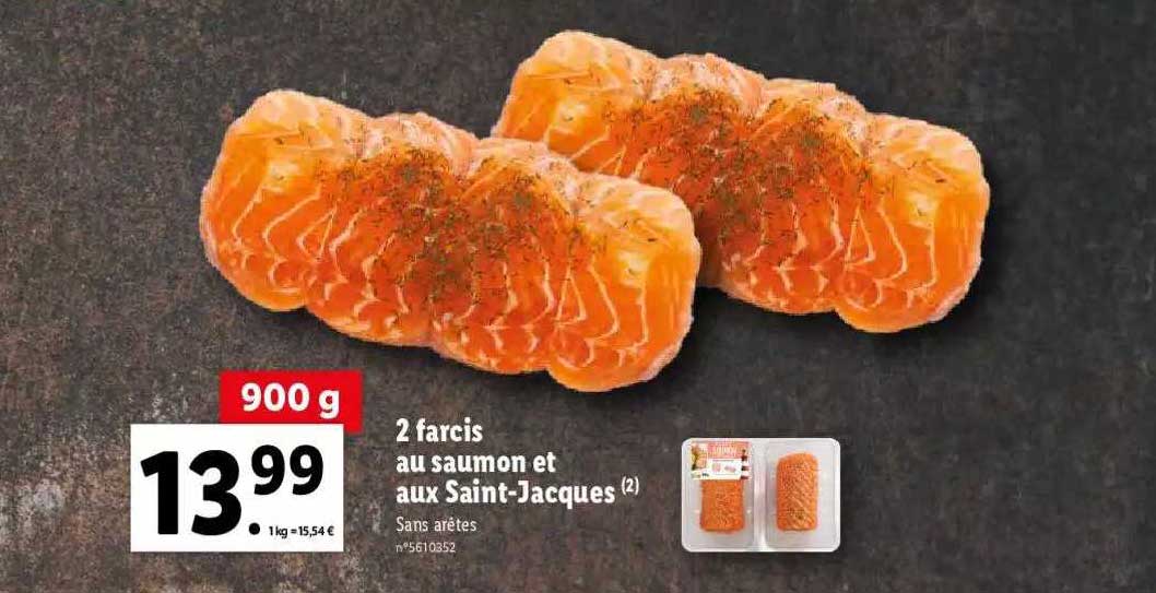 2 farcis au saumon et aux saint-jacques