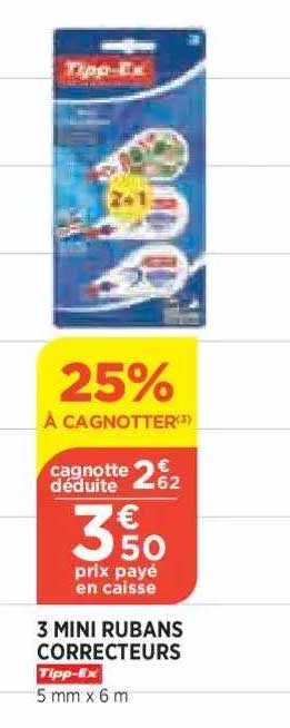 3 mini rubans correcteurs tipp-ex