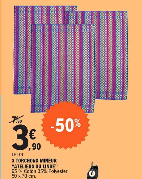 3 torchons mineur "ateliers du linge"