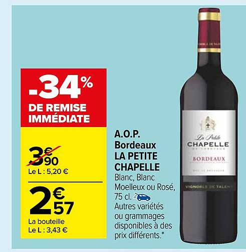 a.o.p. bordeaux la petite chapelle