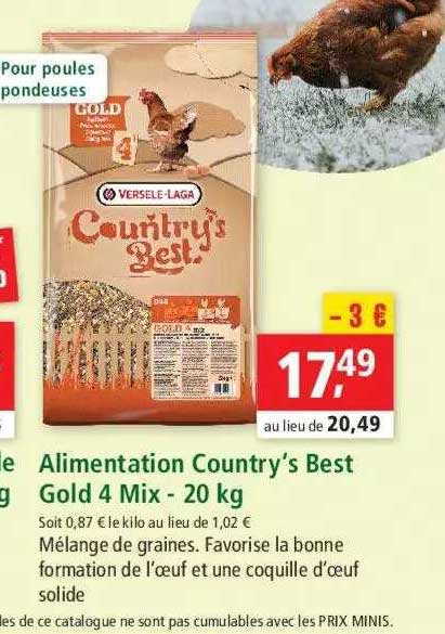 alimentation country's best gold 4 mix - 20 kg