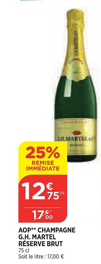 aop champagne g.h. martel réserve brut