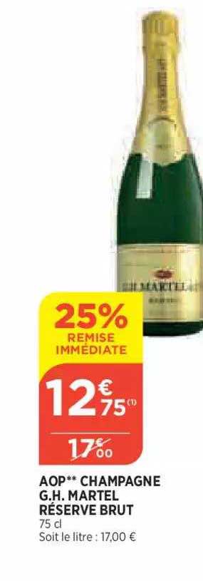 aop champagne g.h. martel réserve brut