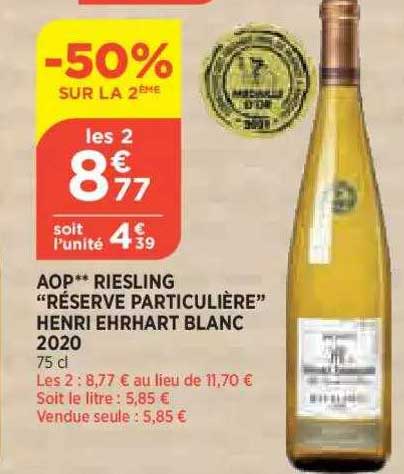 aop riesling "réserve particulière" henri ehrhart blanc 2020