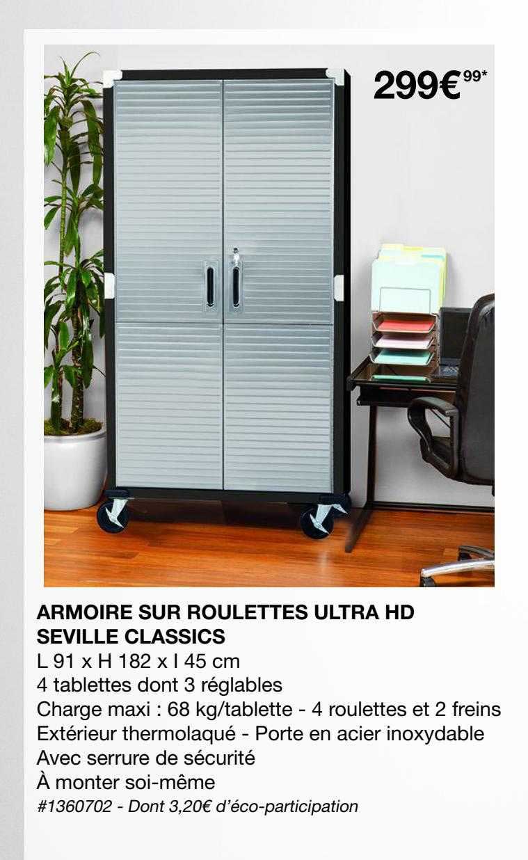 armoire sur roulettes ultra hd seville classics