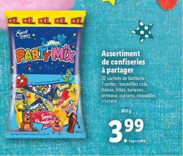assortiment de confiseries à partager