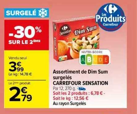 assortiment de dim sum surgelés carrefour sensation