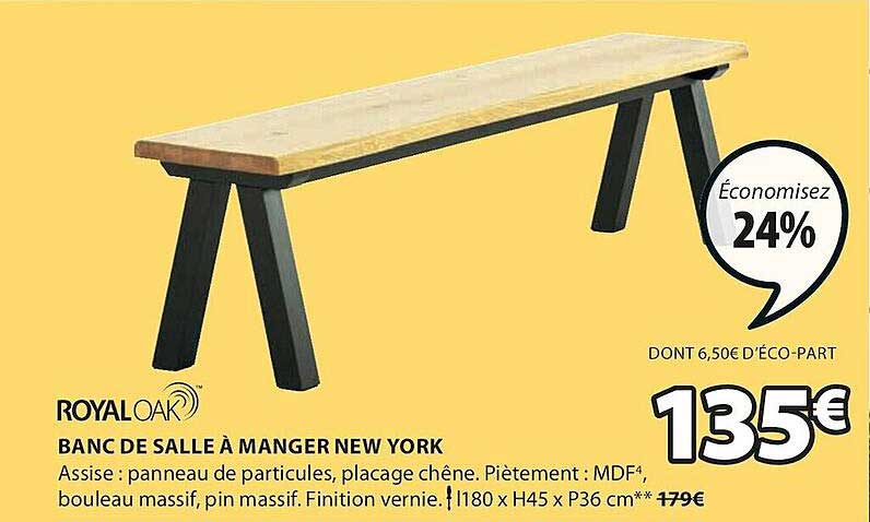 banc de salle à manger new york
