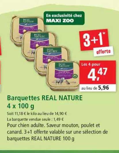 barquettes real nature 4 x 100 g