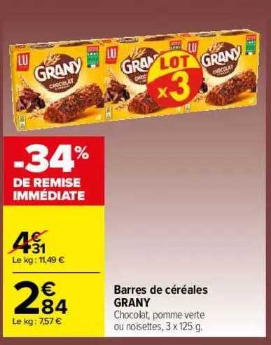 barres de céréales grany