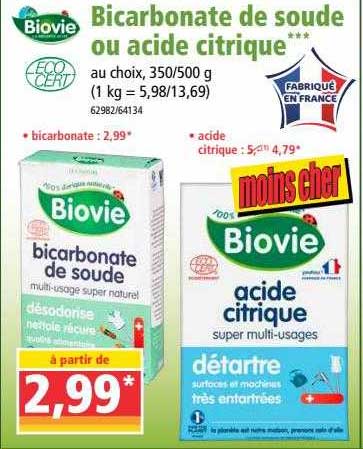 bicarbonate de soude ou acide citrique biovie
