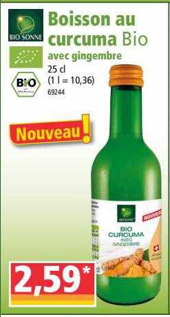 boisson au curcuma bio avec gingembre bio sonne