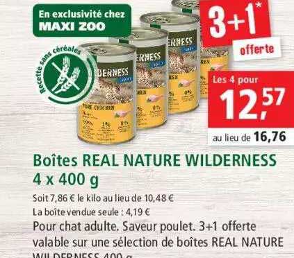 boîtes real nature wilderness 4 x 400 g