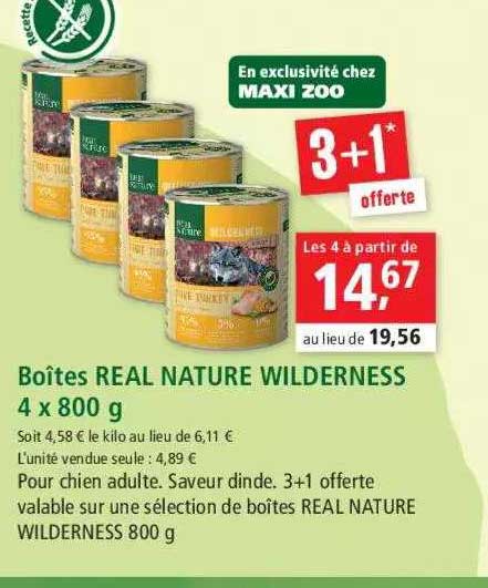 boîtes real nature wilderness 4 x 800 g