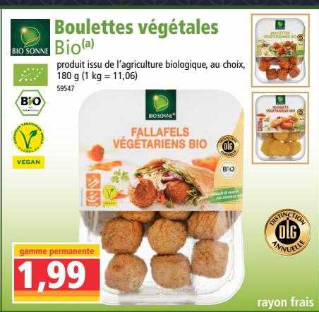 boulettes végétales bio bio sonne