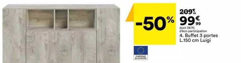 buffet 3 portes l.150 cm luigi